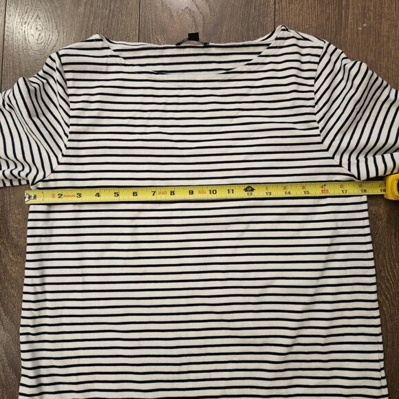 💥$5 ADD ON J. Crew Women’s Mercantile Cuffed Striped Boatneck Cotton Top Size S - Picture 9 of 10